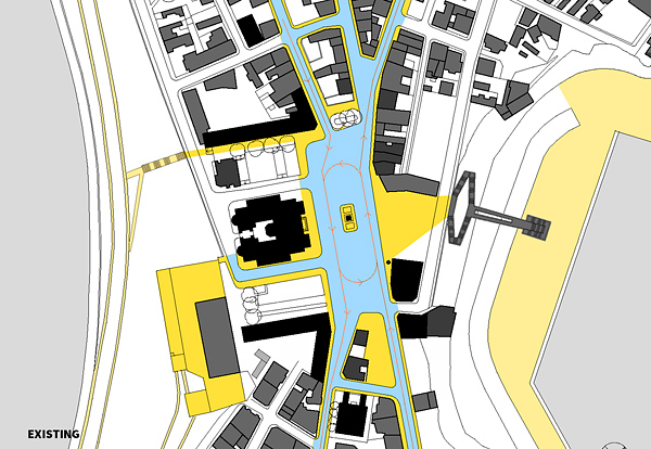 Plan of existing architecture and urban design, historic center, Constanta, Romania
