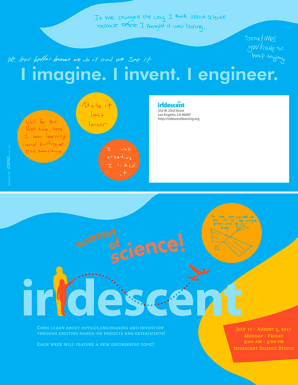 Iridescent, Summer of Science course mailer brochure